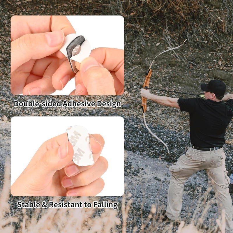 SOPOGER Arrow Rest for Recurve Bow - 4 Pcs Magnetic Metal Recurve Arrow Rest with Adhesive Back Hunting Shooting Targeting Recurve Bow Accessories - Image 5
